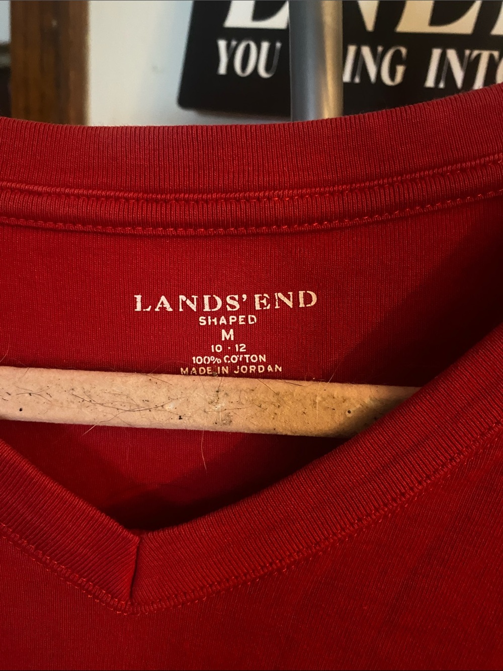 Lands' End Crimson V-Neck Long Sleeve Shirt - Picture 2 of 3